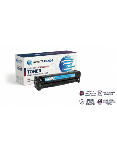 HP 304A CC531A / 305A CE411A / 312A CF381A ve Canon CRG-718 Cyan (Mavi) Muadil Toner