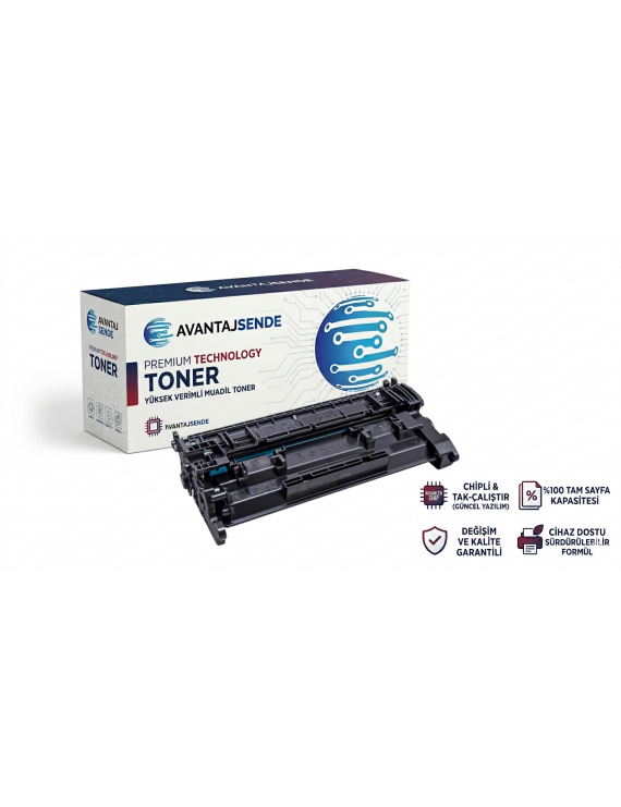 HP 26A (CF226A) ve Canon CRG-052 Siyah Muadil Toner - 3.100 Sayfa