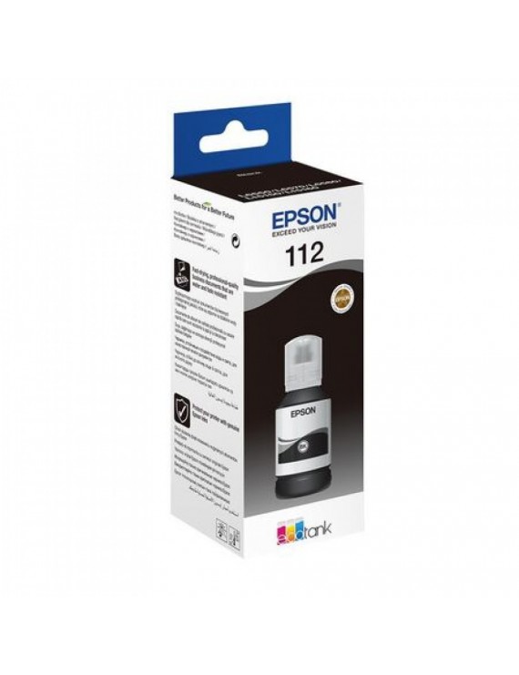 Epson T112 Siyah (Black) Orjinal Mürekkep Kartuşu - 120ml - L6550, L6570, L15150, M15140 Uyumlu