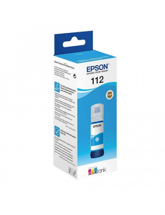 Epson T112 Mavi (Cyan) Orjinal Mürekkep Kartuşu - 70ml - L6550, L6570, L15150, L15160 Uyumlu