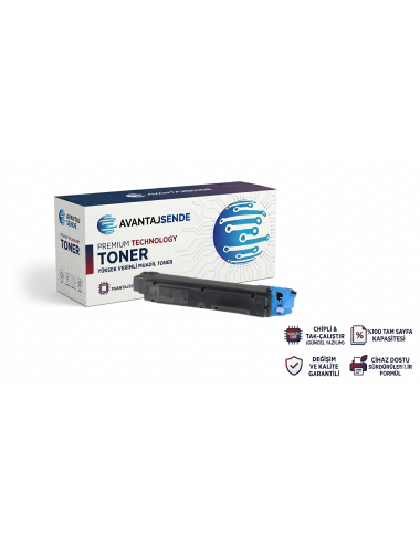 Kyocera TK-5140 Cyan Tomogeva Toner (70gr) M6030, M6530, P6130 Muadil Toner (5.000 Sayfa)