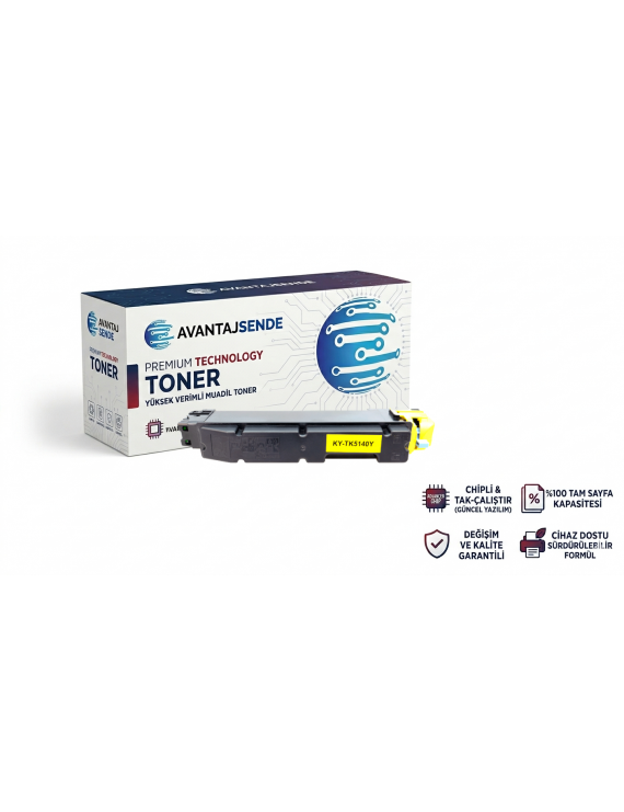 Kyocera TK-5140 Yellow Tomogeva Toner (70gr) M6030, M6530, P6130 Muadil Toner (5.000 Sayfa)