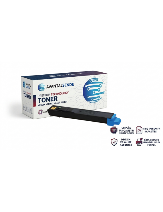 Kyocera TK-8115C Cyan Tomogeva Toner (90gr) M8124cidn, M8130cidn Muadil Toner (6.000 Sayfa)