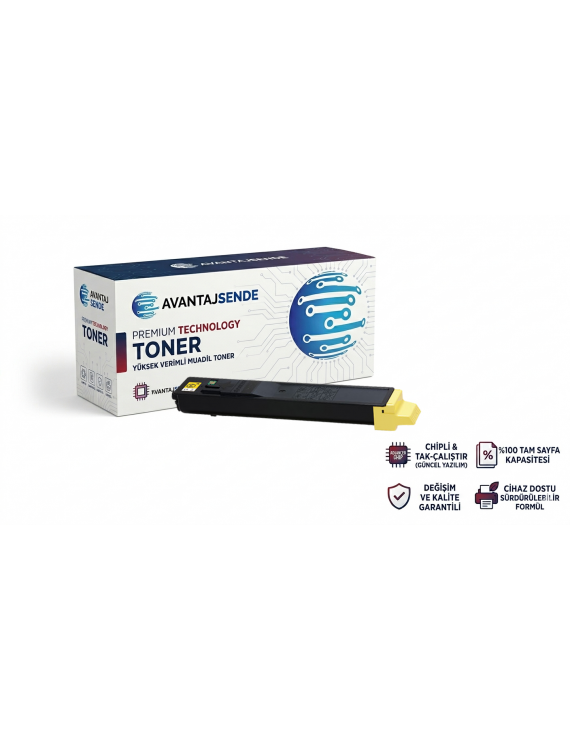 Kyocera TK-8115Y Yellow Tomogeva Toner (90gr) M8124cidn, M8130cidn Muadil Toner (6.000 Sayfa)